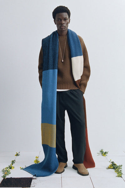 Knitted Ghede Scarf - Multicolour Sailor Stripes