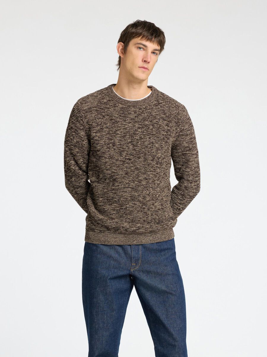 Vince Knit Bubble Crew Neck - Chocolate Torte