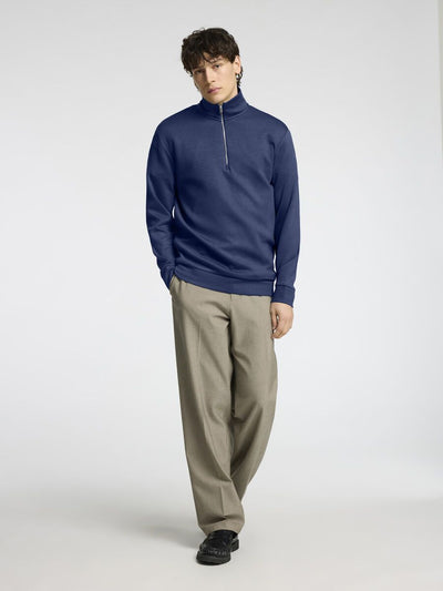 Manuel Soft Zip High Neck Sweat - Oceana