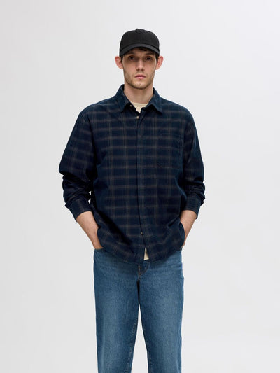 Relax Cord Check Shirt - Navy Blazer/Checks