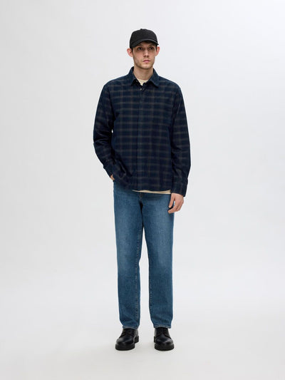 Relax Cord Check Shirt - Navy Blazer/Checks