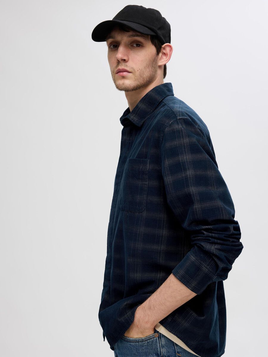 Relax Cord Check Shirt - Navy Blazer/Checks