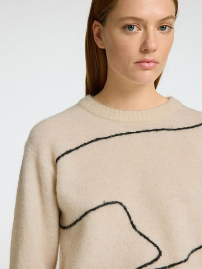 Sia Ras Artwork Knit - Birch / Black