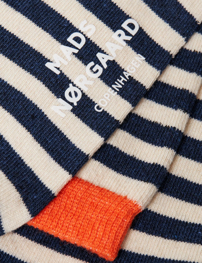 Ana Mix Sock Pair - Blue Stripe/Black Coffee Dot