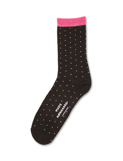 Ana Mix Sock Pair - Blue Stripe/Black Coffee Dot