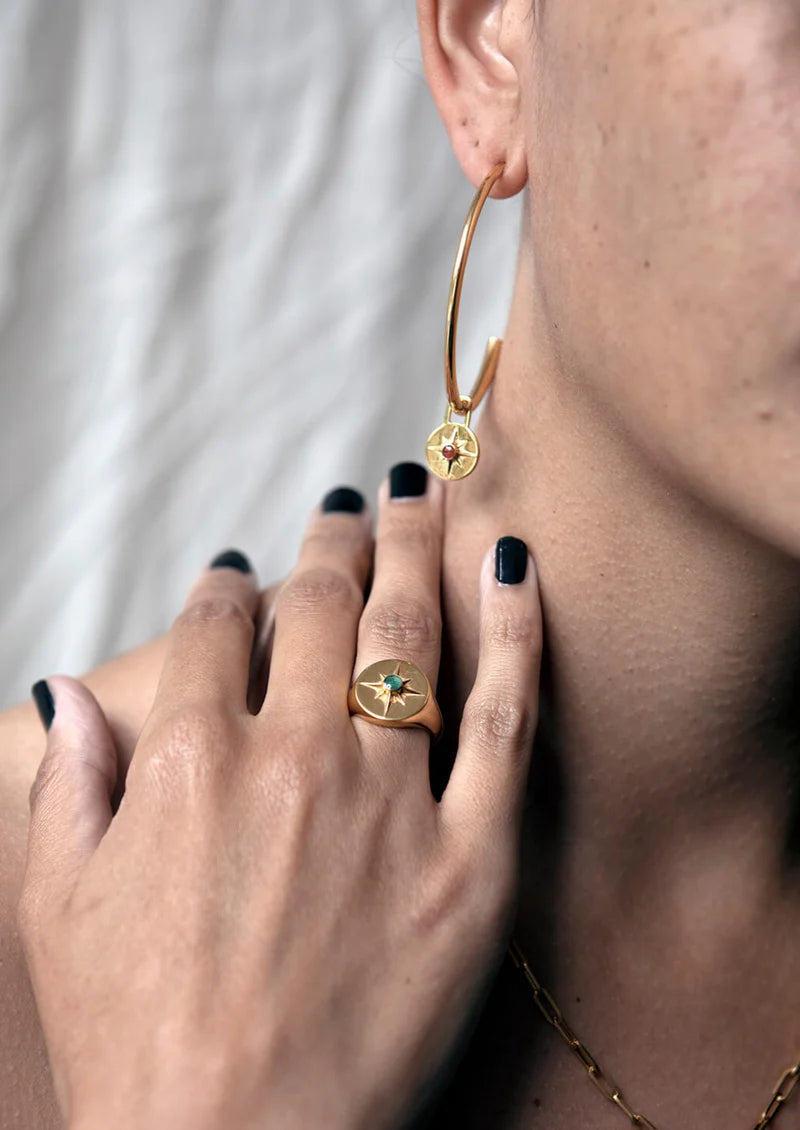 Astrid Ring - Gold/Green Malachite