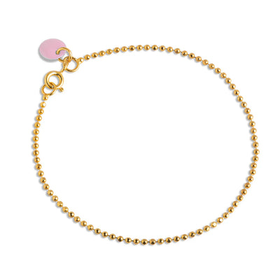 Ball Chain Bracelet - Gold/Flamingo