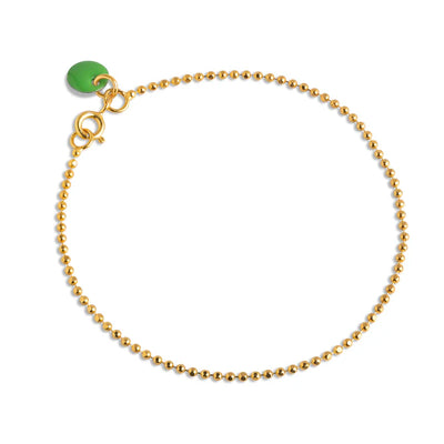 Ball Chain Bracelet - Gold/Green