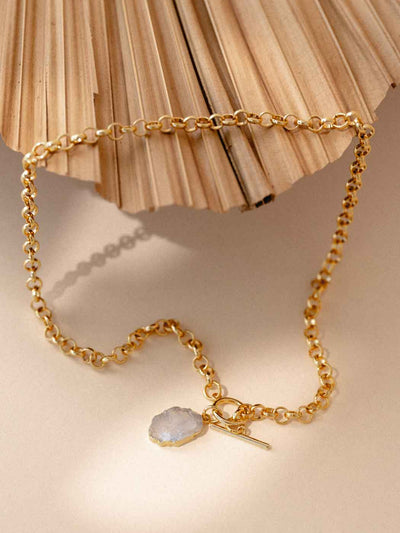 Deity Moonstone Necklace - Gold Plating