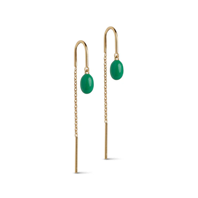 Eleanor Earrings - Gold/Grass Green