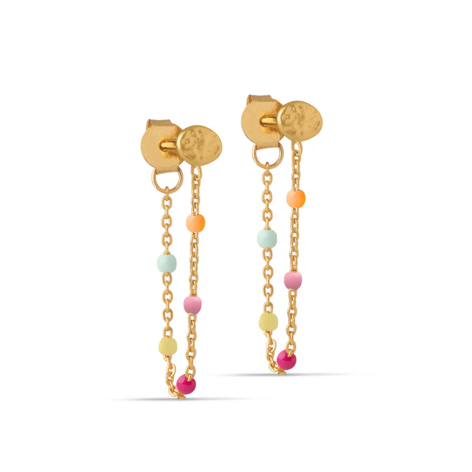 Lola Earrings - Gold/Rainbow