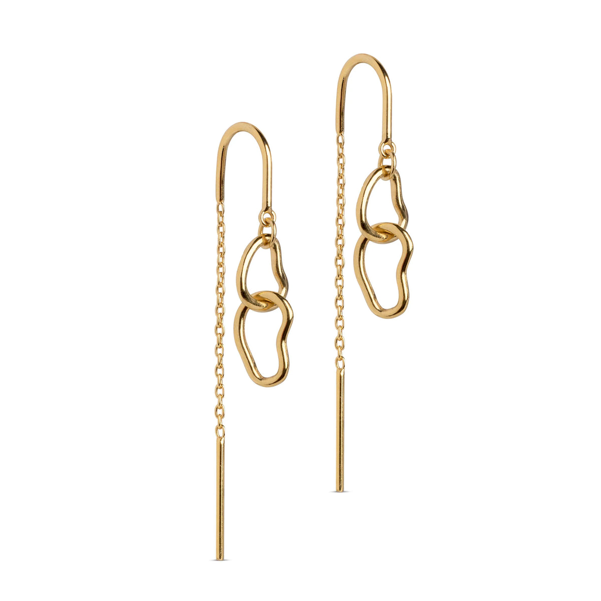 Organic Double Circle Earrings - Gold