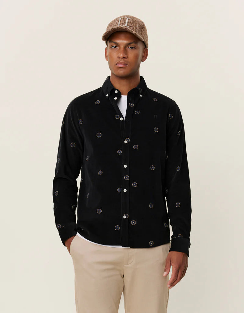 Kristian AOP Corduroy Shirt - Black