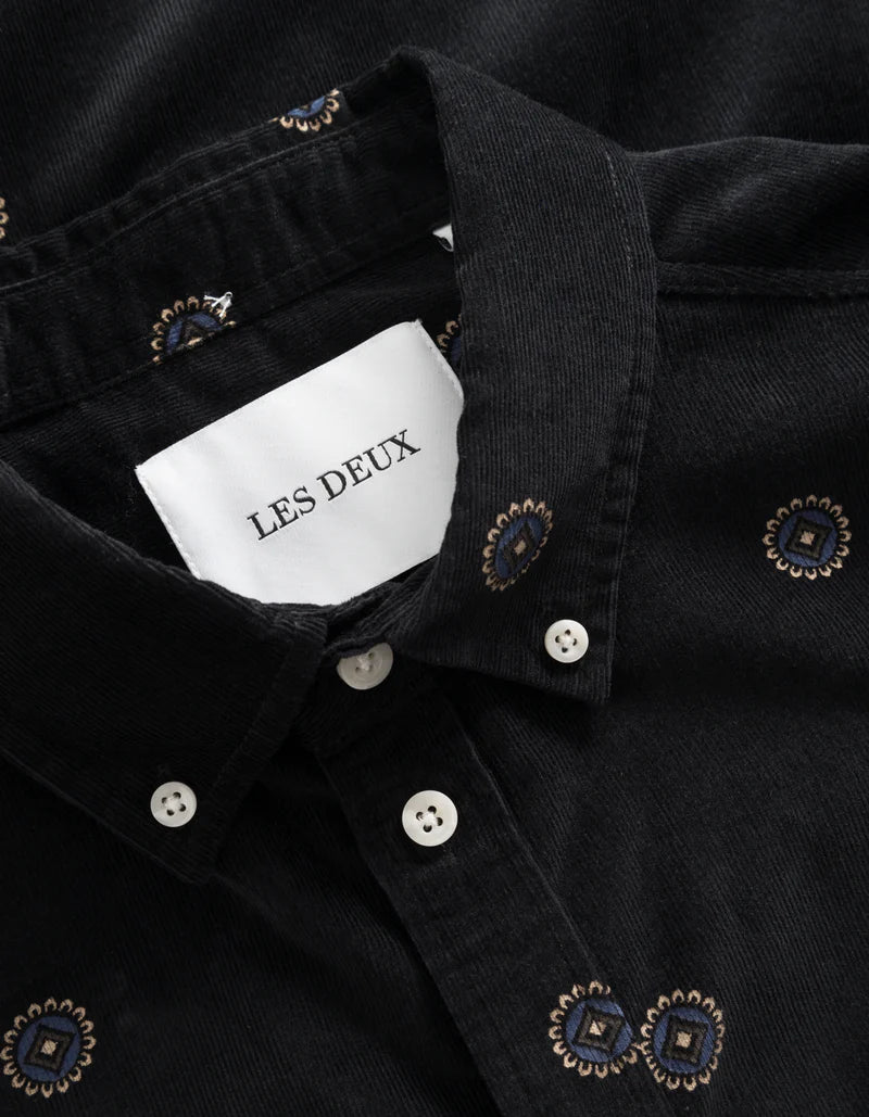 Kristian AOP Corduroy Shirt - Black