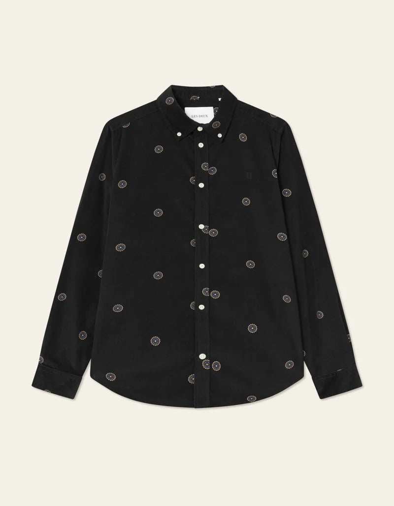 Kristian AOP Corduroy Shirt - Black