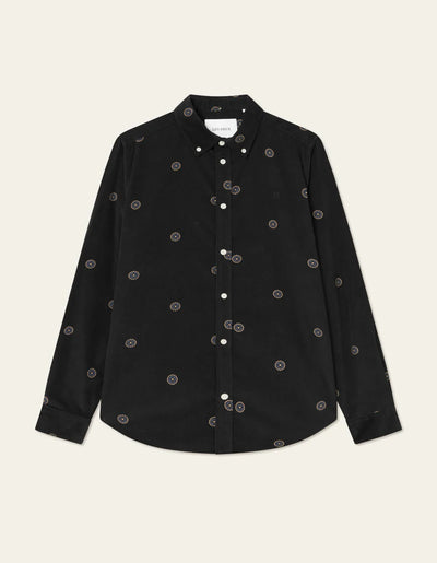 Kristian AOP Corduroy Shirt - Black