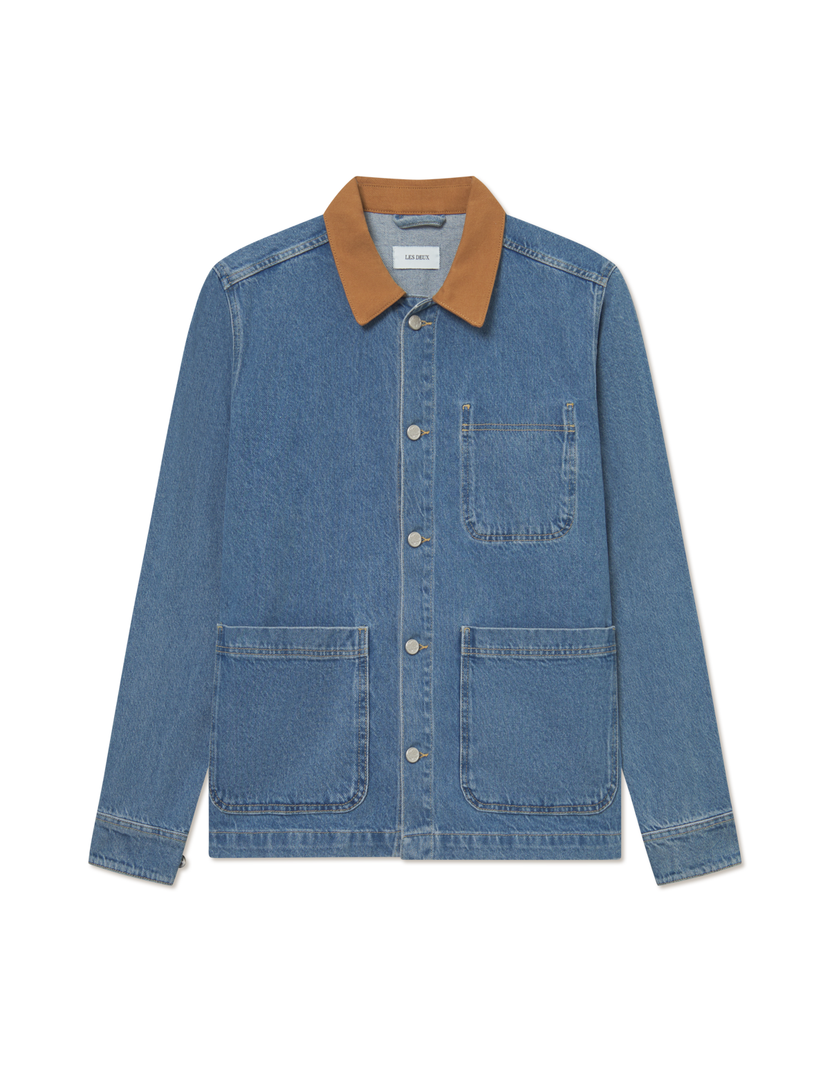 Layton Washed Denim Overshirt - Light Blue Denim