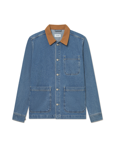 Layton Washed Denim Overshirt - Light Blue Denim