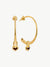 Daryl Charm Small Hoops - Gold/Tigers Eye