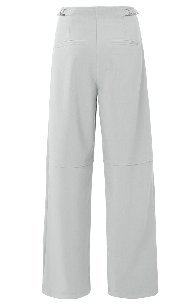 High Waist Wide Leg Trousers - Harbor Mist Grey