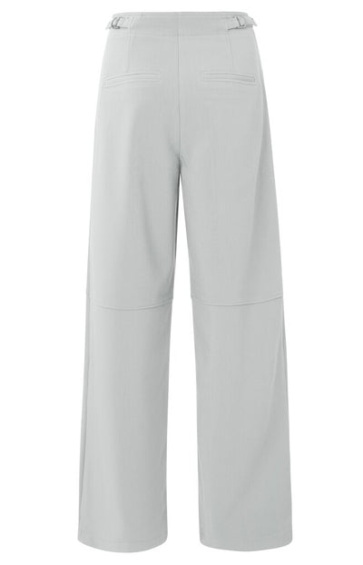 High Waist Wide Leg Trousers - Harbor Mist Grey