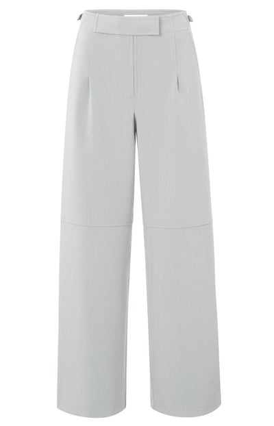 High Waist Wide Leg Trousers - Harbor Mist Grey