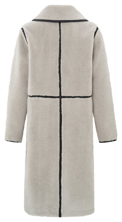 Long Teddy Faux Shearling Coat - Dove Gray