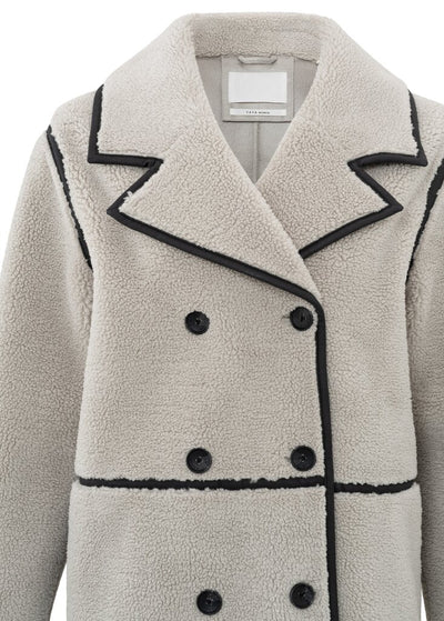 Long Teddy Faux Shearling Coat - Dove Gray