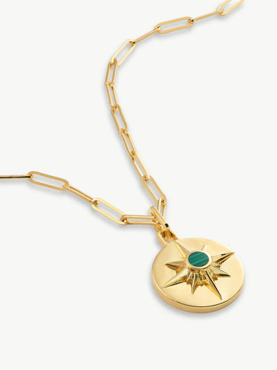 Astrid Necklace - Gold/Green Malachite