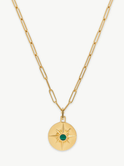 Astrid Necklace - Gold/Green Malachite