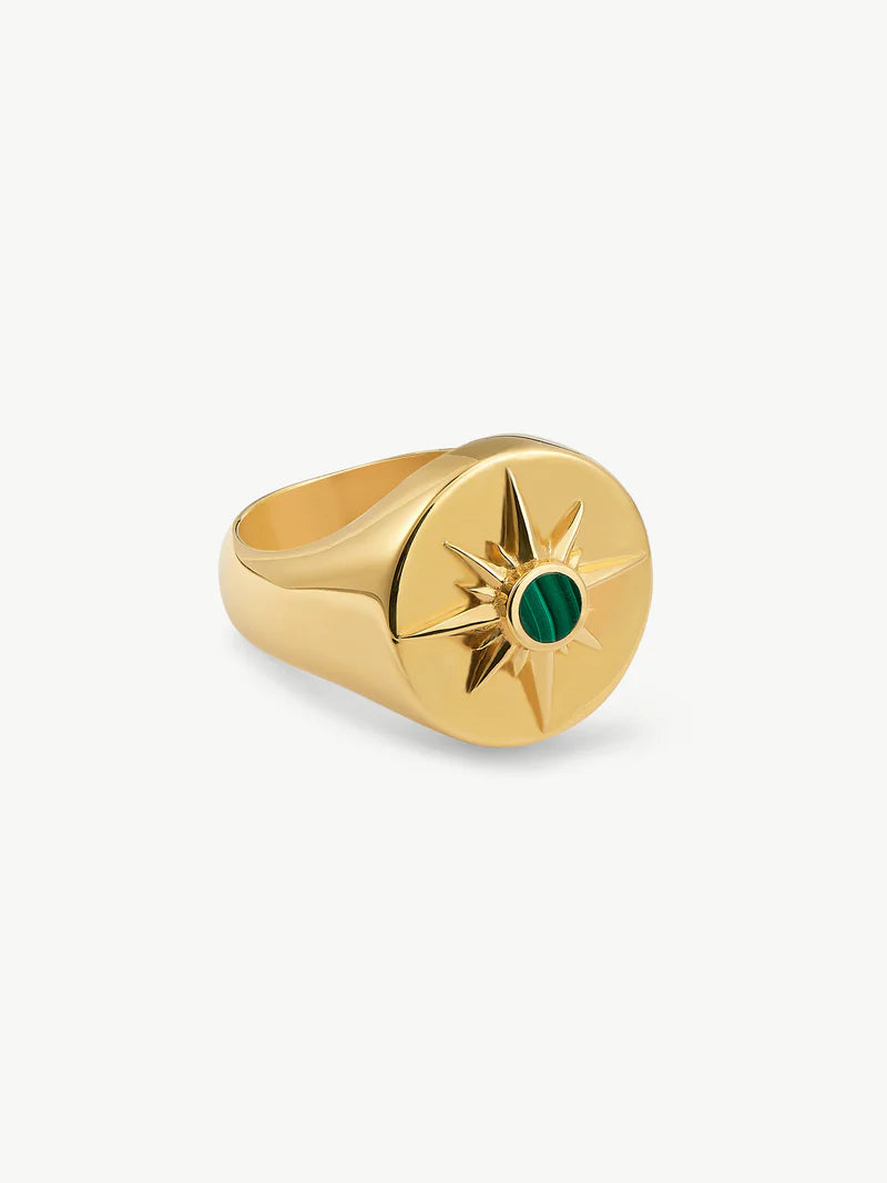 Astrid Ring - Gold/Green Malachite