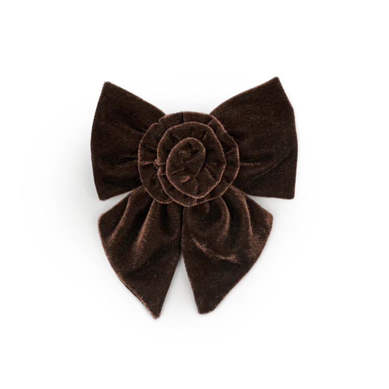 Rosie Velvet Bow - Brown