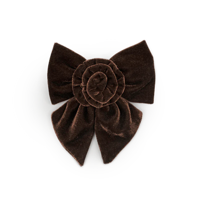 Rosie Velvet Bow - Brown