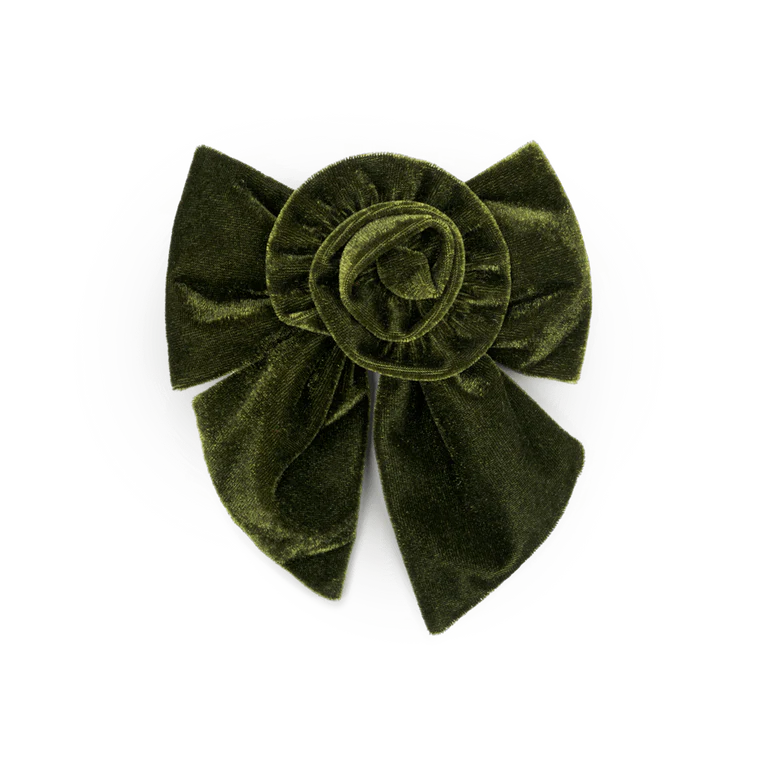 Rosie Velvet Bow - Green