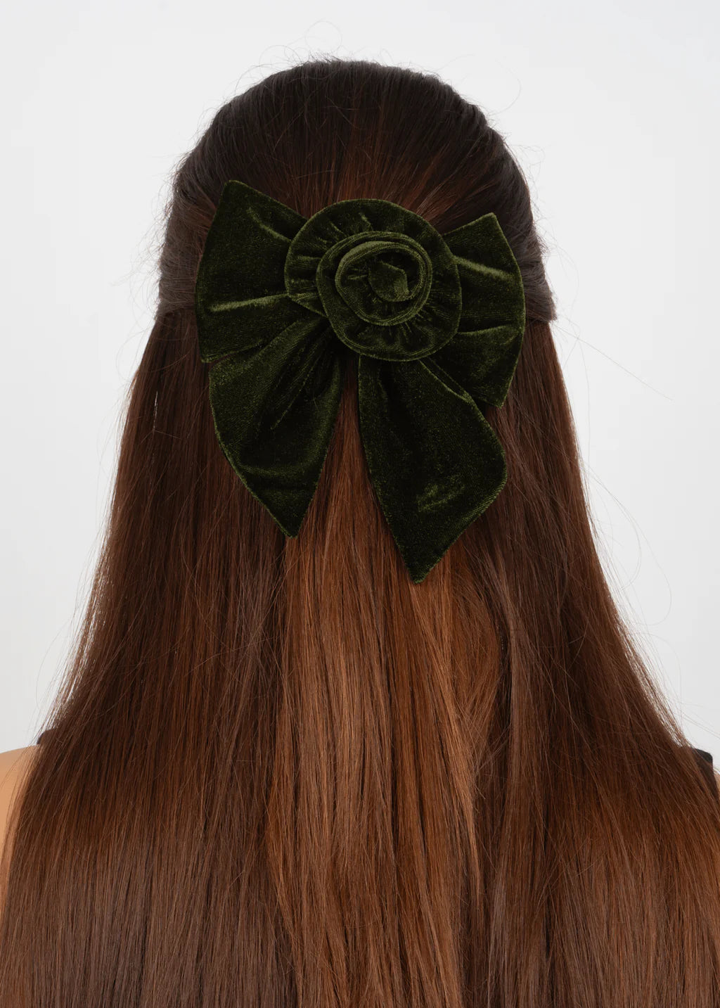 Rosie Velvet Bow - Green