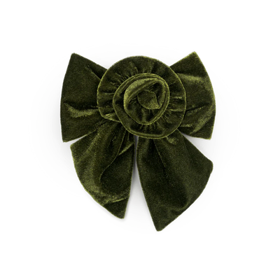 Rosie Velvet Bow - Green