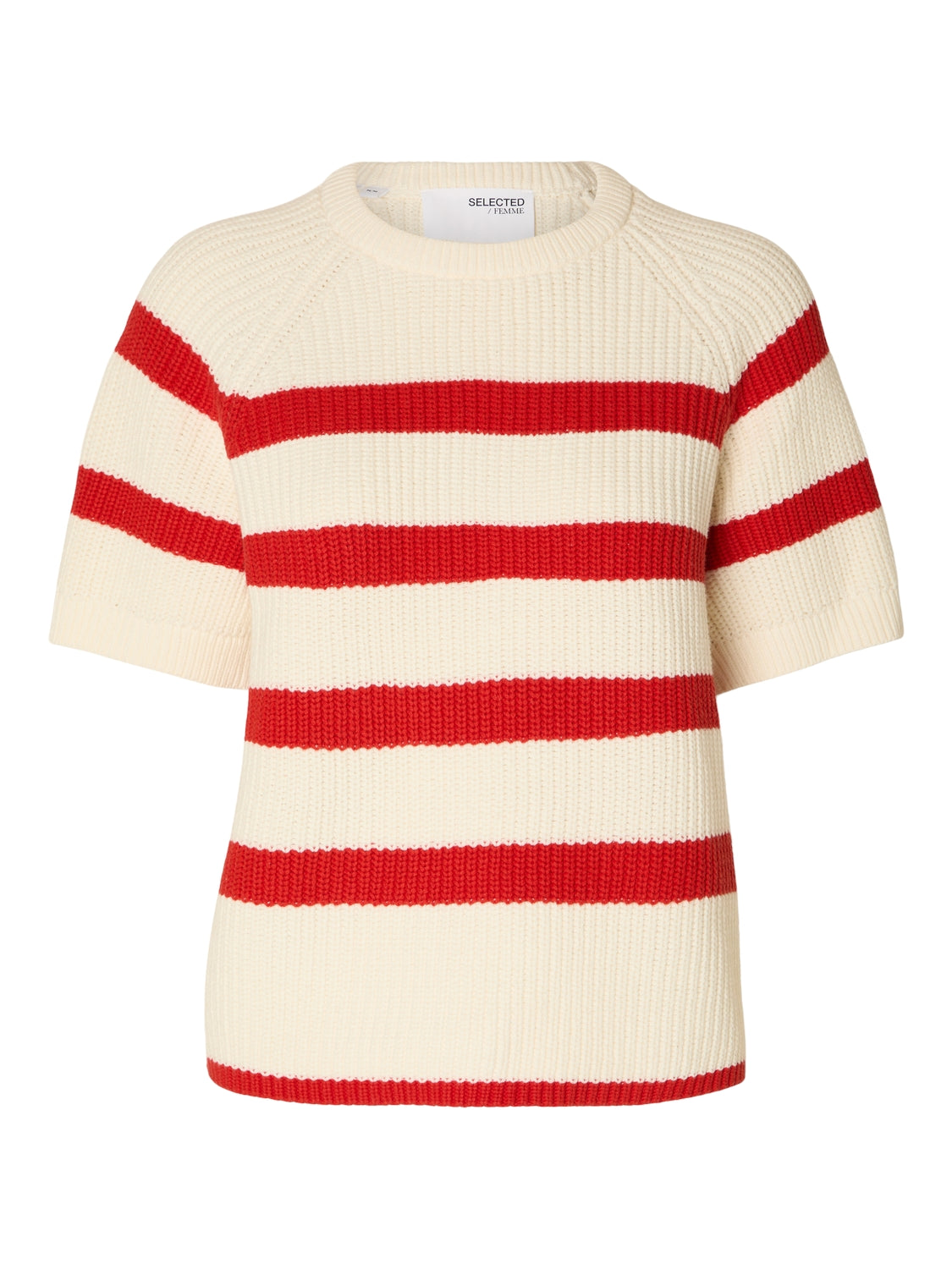 Bloomie SS Knit - Snow White/Flame Scarlet Stripes