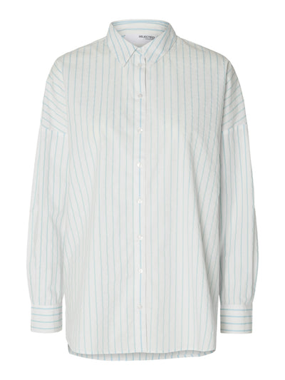 Dina - Sanni Striped Shirt - White/Serenity Stripe