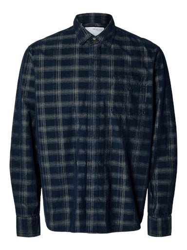 Relax Cord Check Shirt - Navy Blazer/Checks