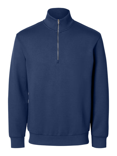 Manuel Soft Zip High Neck Sweat - Oceana