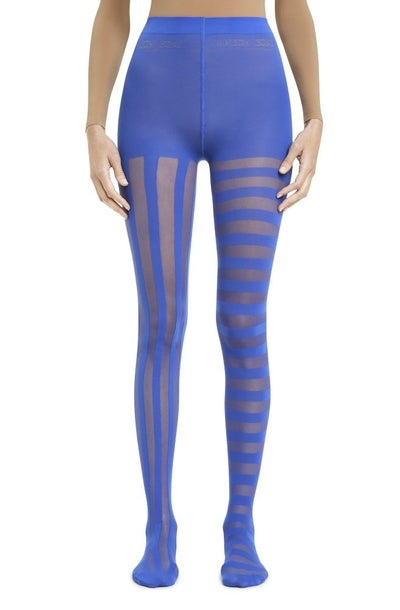 Stripes Tights - Electric Blue