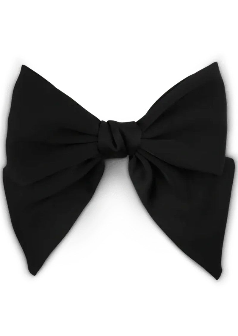 Smooth Hair Bow - Obsidian Black