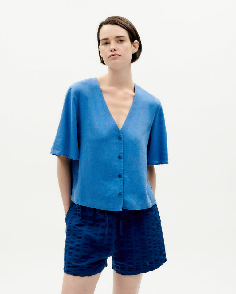 Libelula Hemp Blouse - Heritage Blue