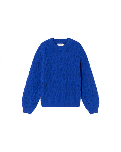 Carmen Knitted Wool Sweater - Blue