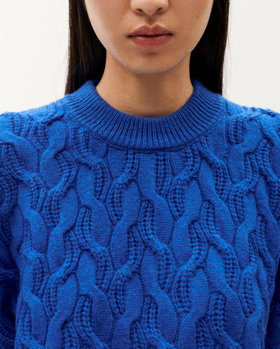 Carmen Knitted Wool Sweater - Blue