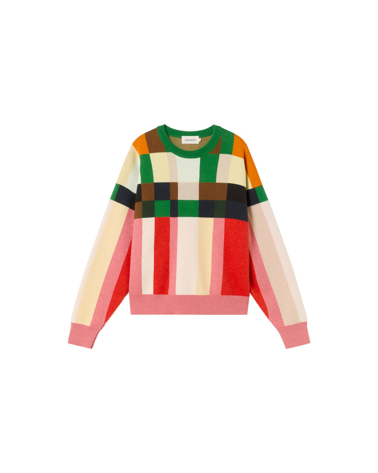 Grid Philis Merino Wool Knitted Sweater - Multicolour