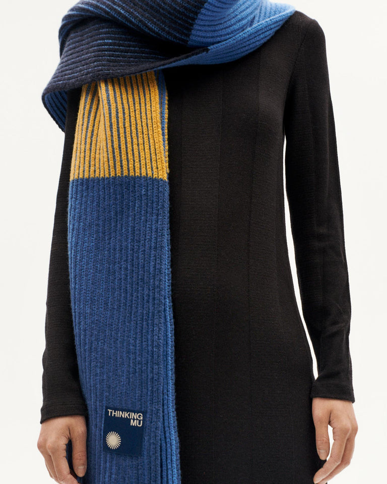 Knitted Ghede Scarf - Multicolour Sailor Stripes