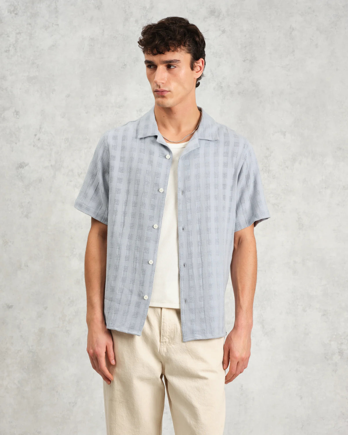 Didcot Shirt - Blue Open Weave