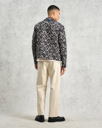 Eldon Jacket - Navy Flower Stamp Jacquard