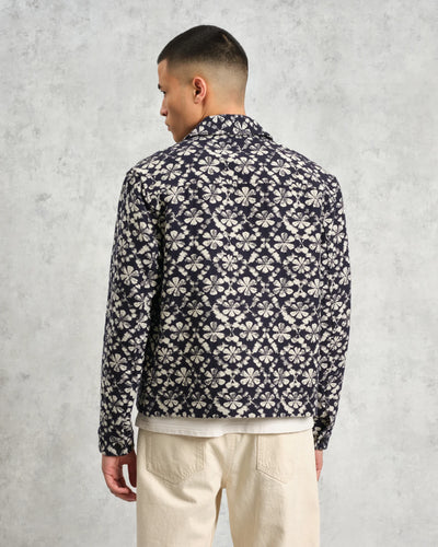 Eldon Jacket - Navy Flower Stamp Jacquard